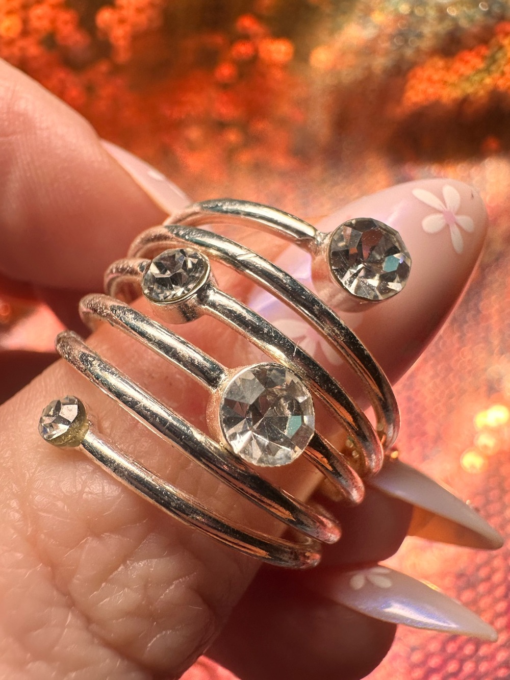Express • Rhinestone Bling Silver Tone Ring Set - Picture 11 of 15